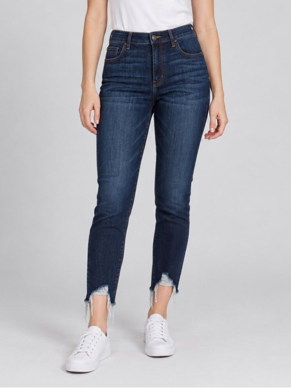 American Eagle High Rise Jegging Crop Skinny Jeans Dark Wash Frayed plus size 14